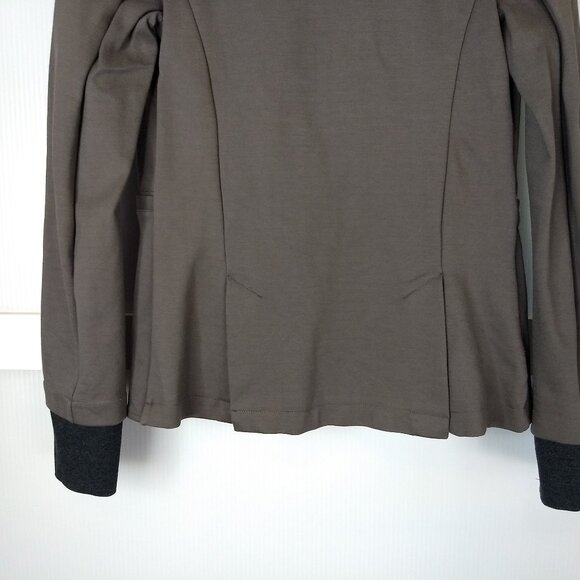 Betabrand Gray Ponte Knit Work Active Thumb Holes Blazer Jacket Stretch Medium - Picture 8 of 14